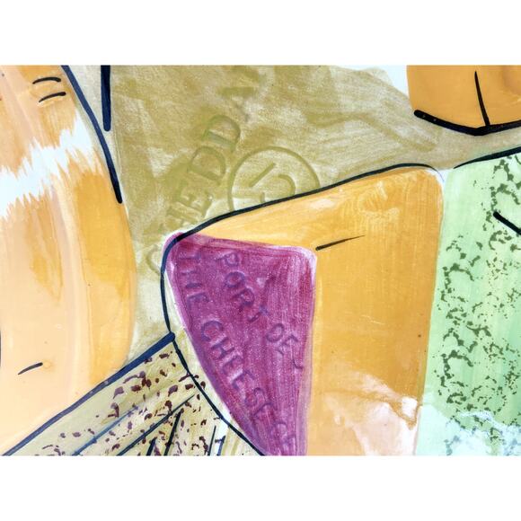 Vintage Los Angeles Potteries Italian Cheeses Tray 14.5" - Picture 3 of 7